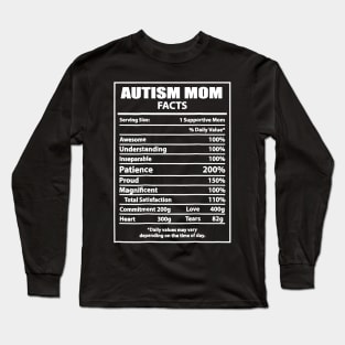 Autism Awareness T shirt For Mom - Autism Mom Facts Long Sleeve T-Shirt